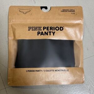 PINK Victoria's Secret Period Panty Hipster Style Black Size Large NWT